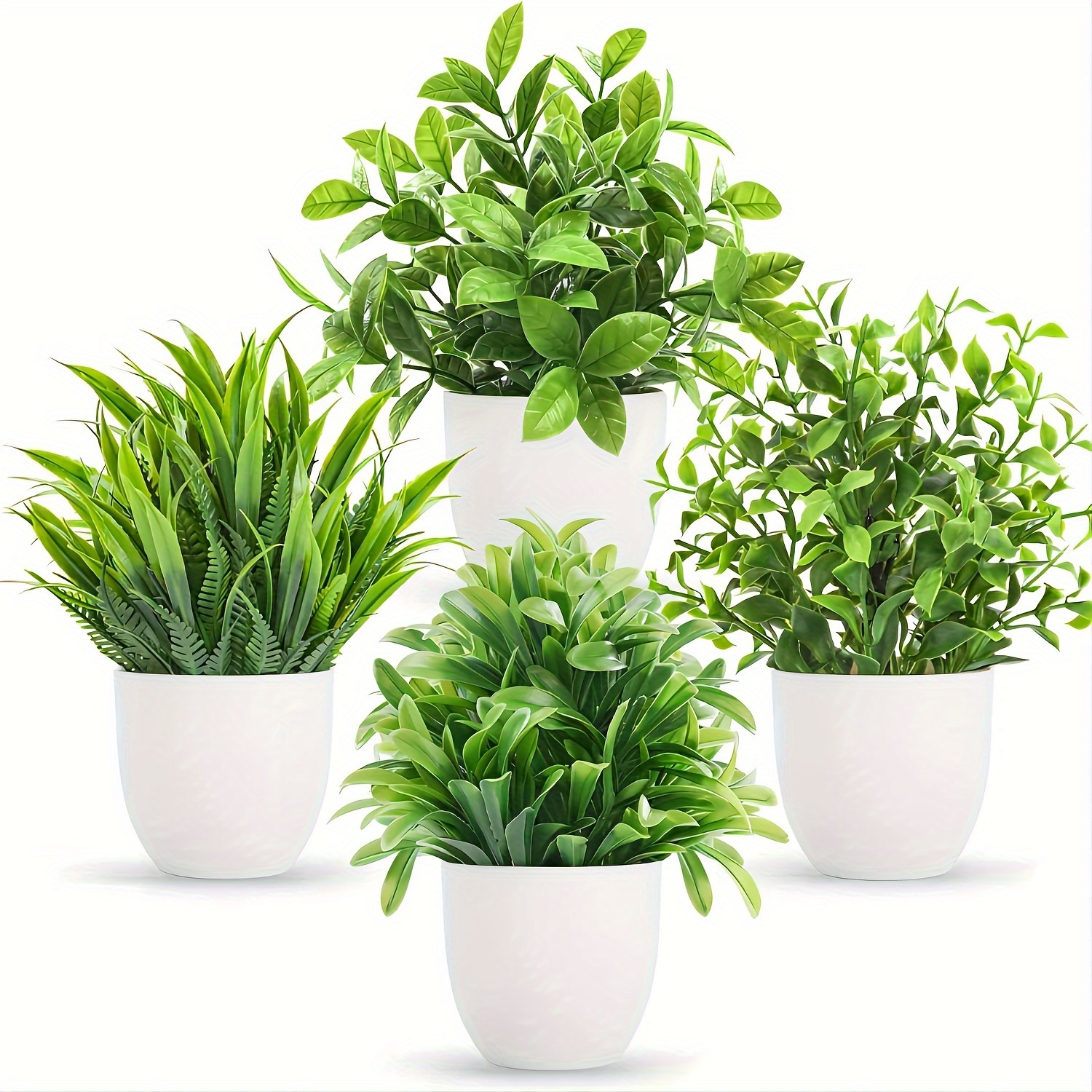 Bonsai Garden Mini - 4 Peças de Mini Plantas Artificiais