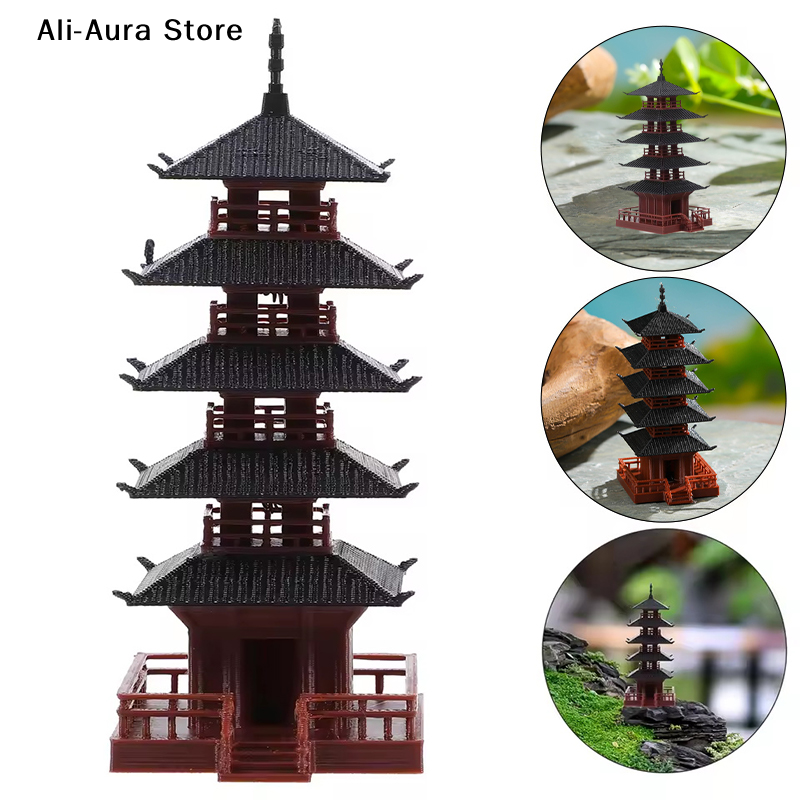 Bonsai Garden Mini - 1 Peça Mini Estátua de Pagode,