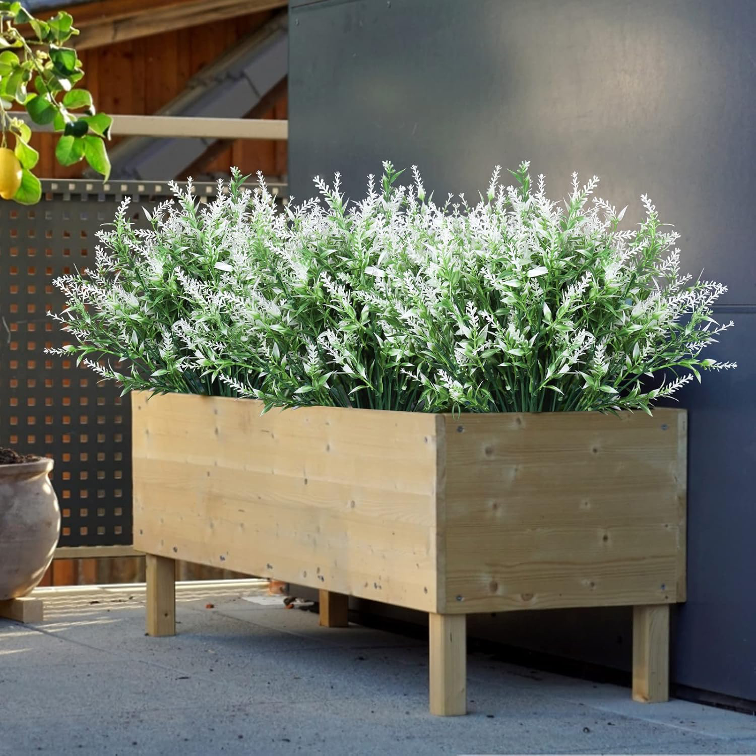 Bonsai Garden For Home - Flores artificiais de plástico lavanda plantas