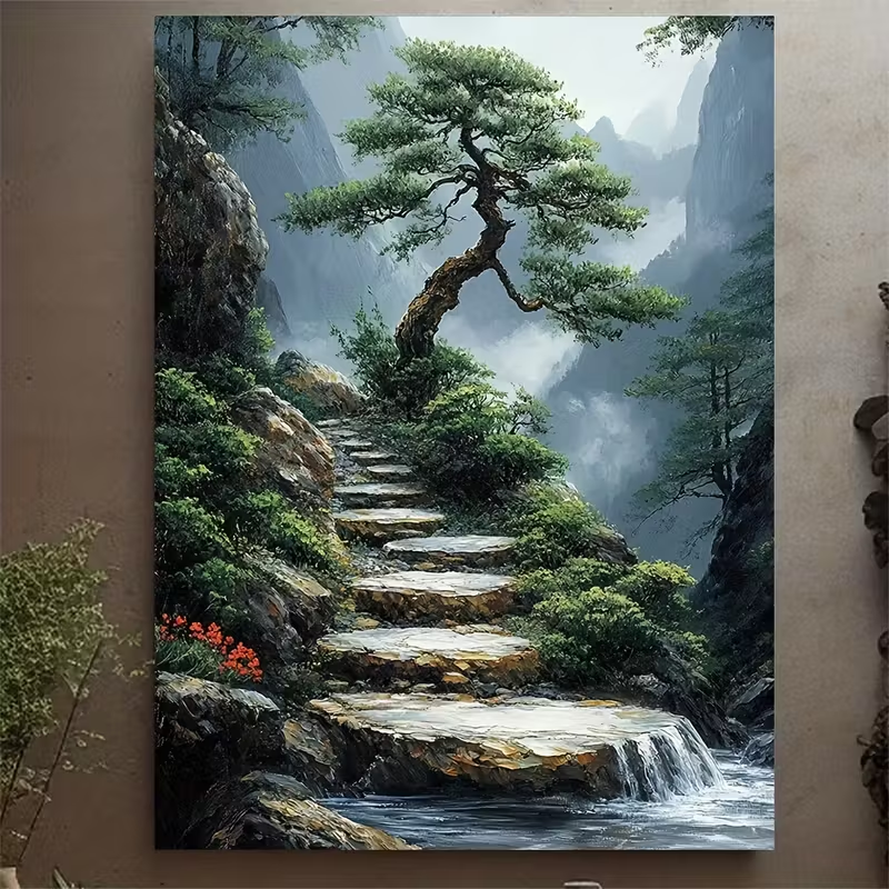 Peça única de uma arte em tela - Bonsai Garden Japan avaliação e preço