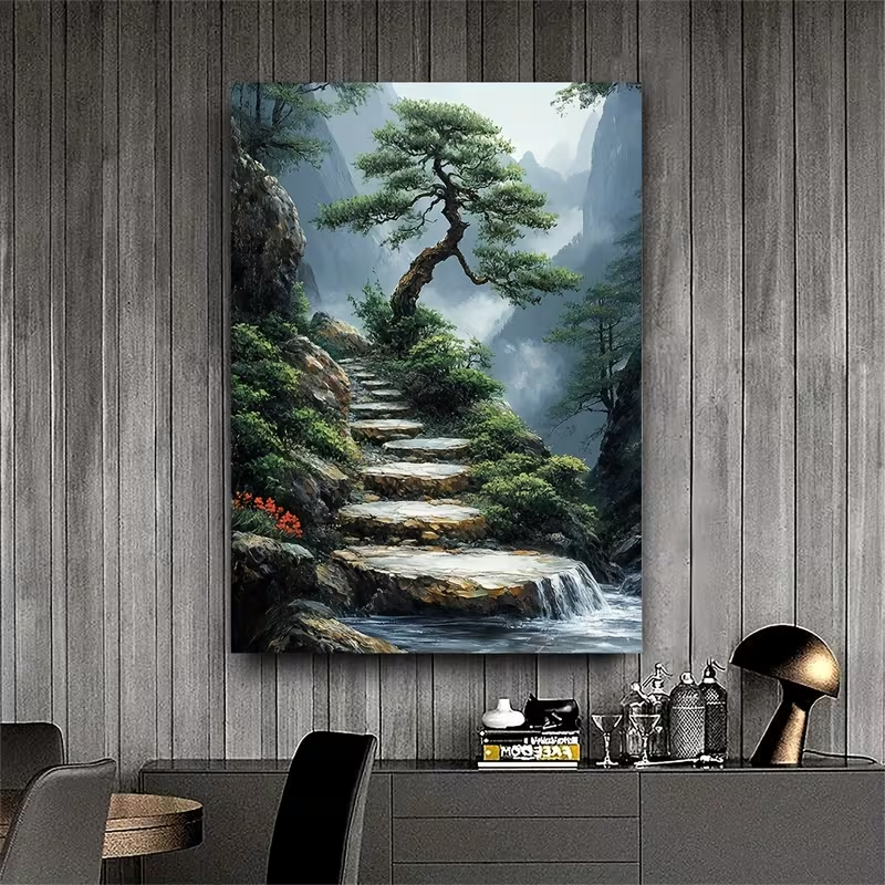 Peça única de uma arte em tela - Bonsai Garden Japan avaliação e preço