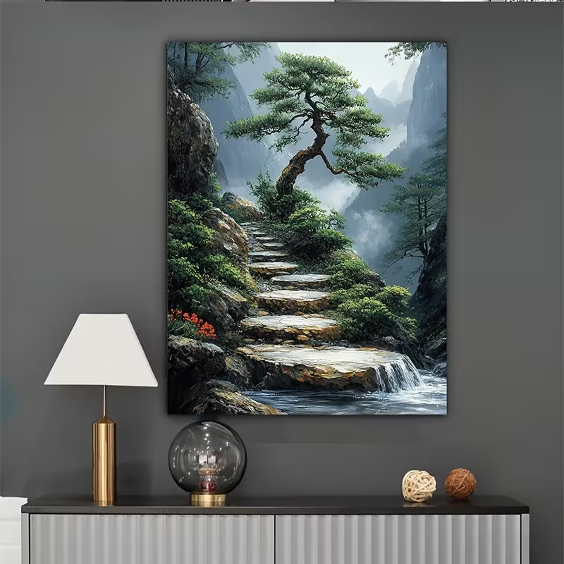 Peça única de uma arte em tela - Bonsai Garden Japan avaliação e preço