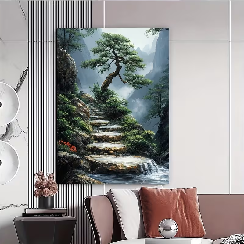 Peça única de uma arte em tela - Bonsai Garden Japan avaliação e preço