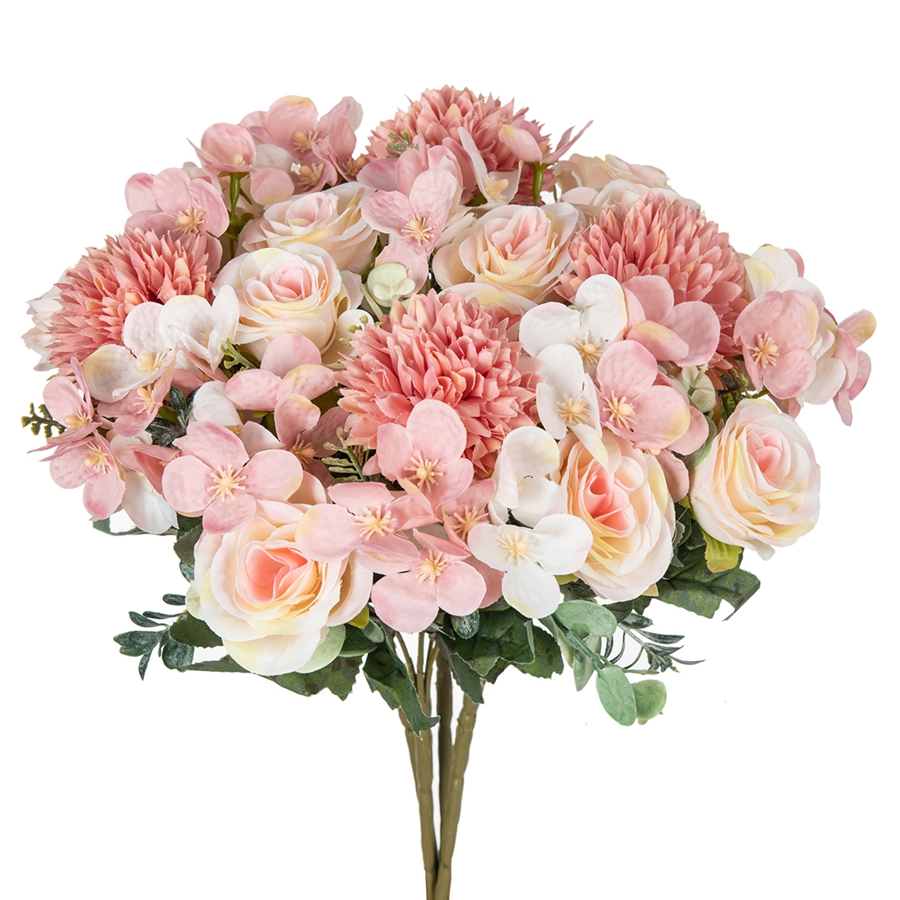 1/4 pçs flor artificial rosa c - Bonsai Garden Bench avaliação e preço